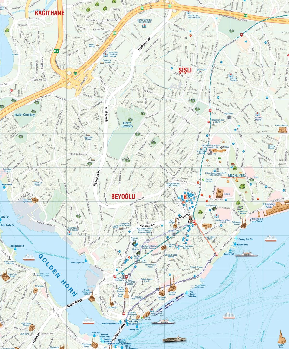 mapa Beyoğlu Istanbul