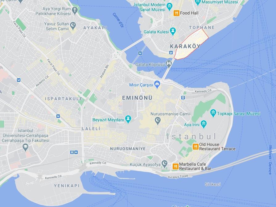 mapa Karakoy Stambuł