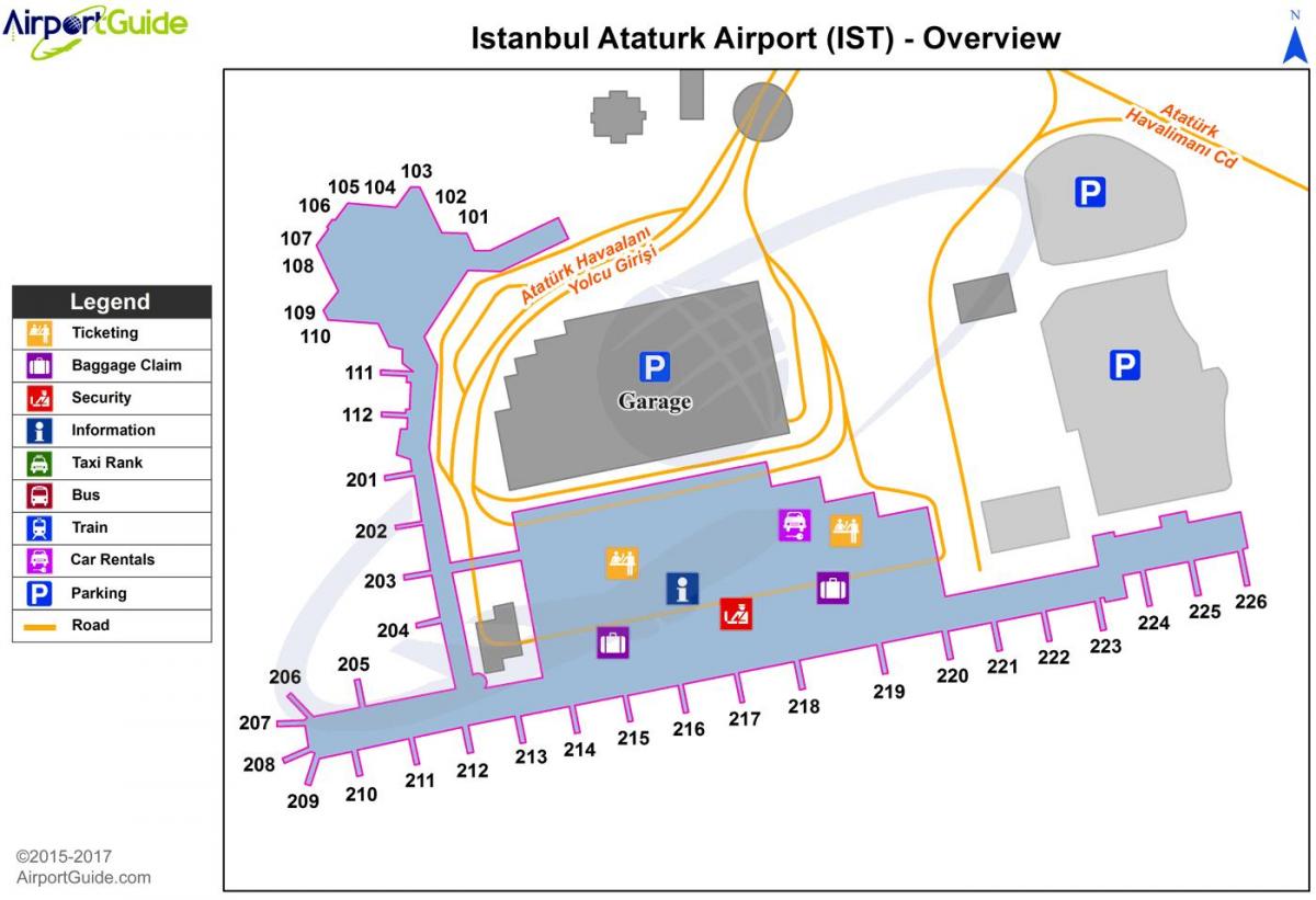Ataturk lotnisko tranzytu mapie