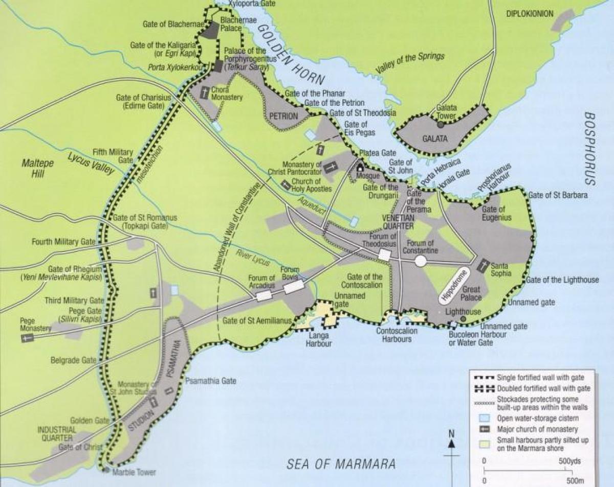 mapa murami Konstantynopola
