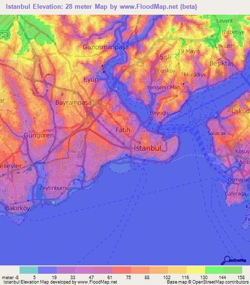 mapa topograficzna Stambuł