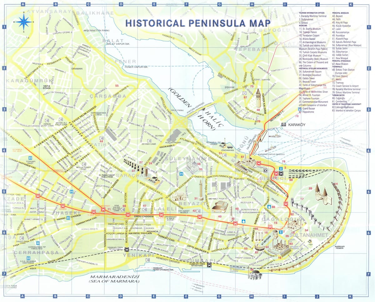 Stambuł zabytki mapa