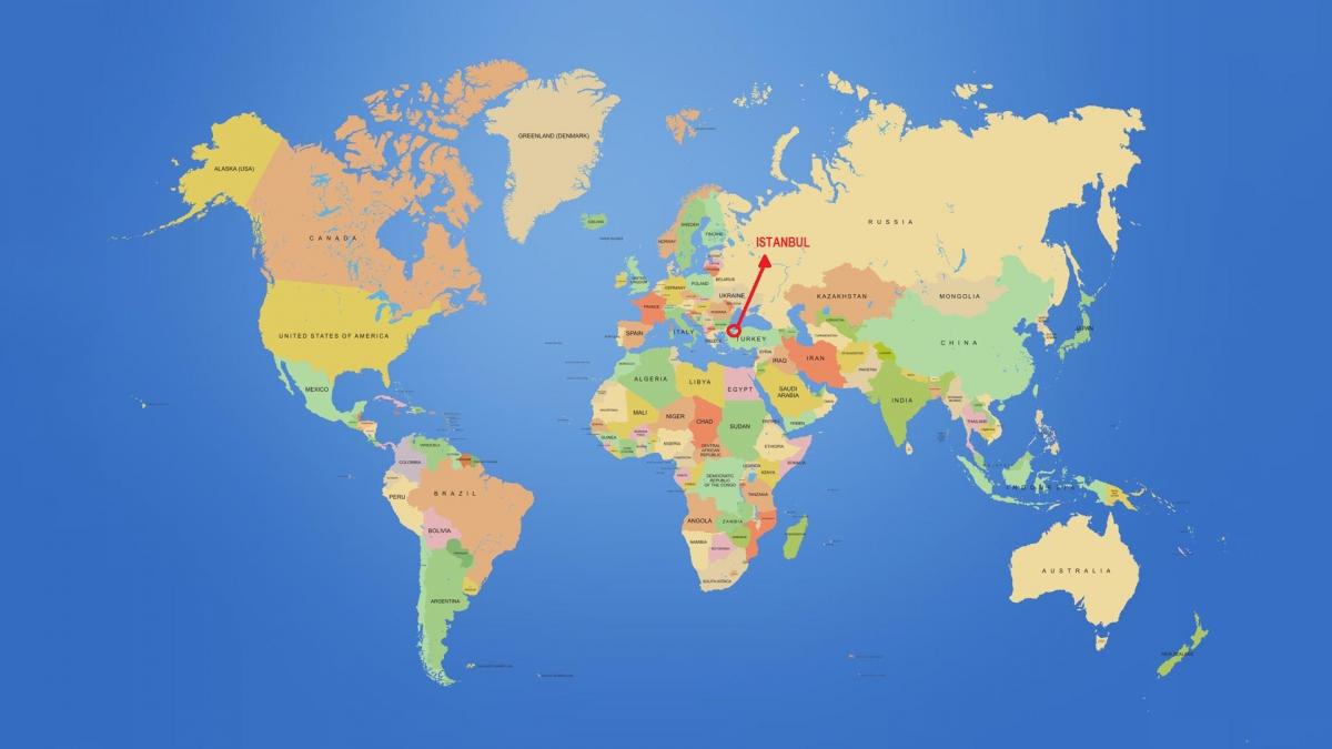 Stambuł, Turcja mapa świata