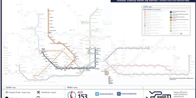 Mapa metra w Stambule w Turcji