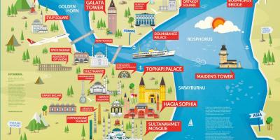 Stambuł, Turcja mapa turystyczna 
